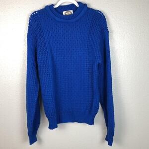 Vintage Midwest Traders Size Medium Blue Knit Sweater Cozy Winter Preppy Warm